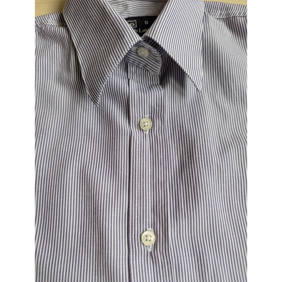 Polo by Ralph Lauren S Made in USA 100% Cotton Purple Stripe shirt Logo - Picture 4 of 12